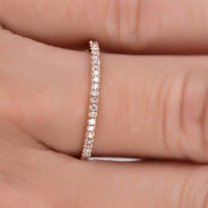 NEW 18K Rose Gold Diamond Eternity Stackable Ring